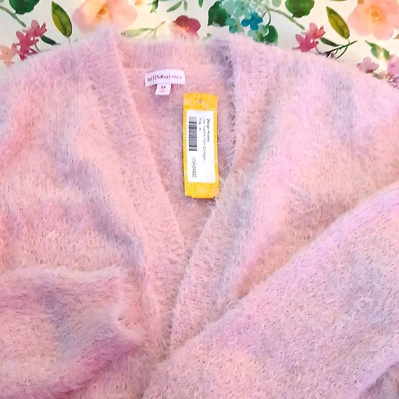 LIKE WEARING a CLOUD! NWT Design History Girls Feather-Knit Open Cardigan, Med. - Picture 2 of 12